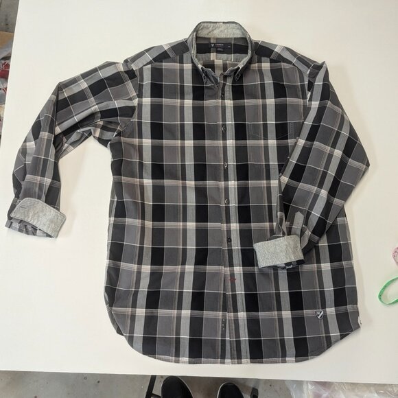 Cremieux Collection Size Large Plaid Button Down Gray/Black - Picture 13 of 16